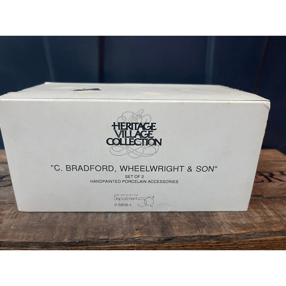 Dept 56 Heritage Village C. BRADFORD WHEELWRIGHT & SON Porcelain Set 5818-1